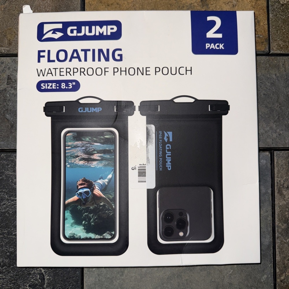 GJUMP Waterproof‎ Phone Pouch Floating 2 Pack, IP68 Dry Bag Compatible Blue*2